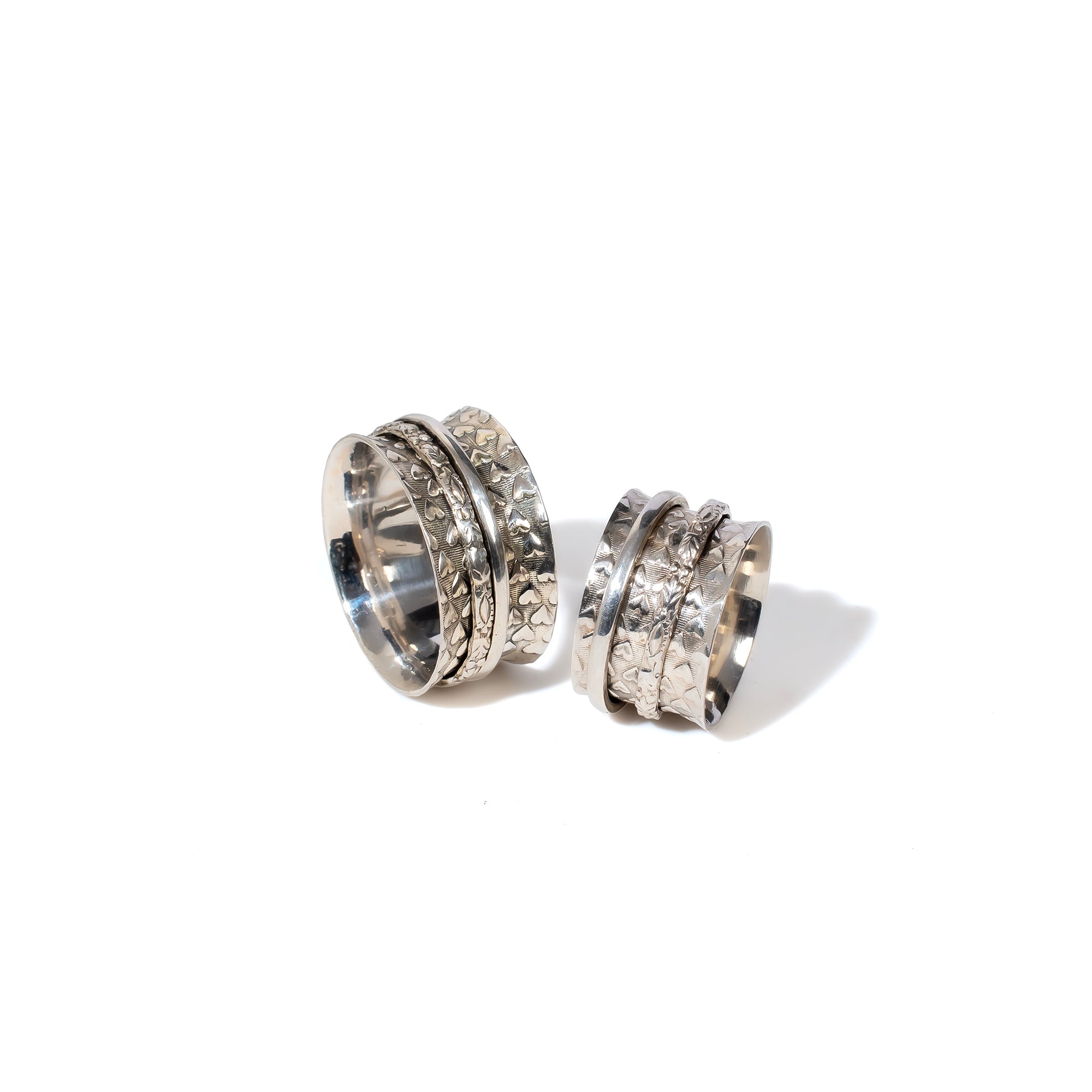 Two Silver Bead Fluid | 925 Silver Couple Ring