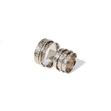 Two Silver Bead Fluid | 925 Silver Couple Ring