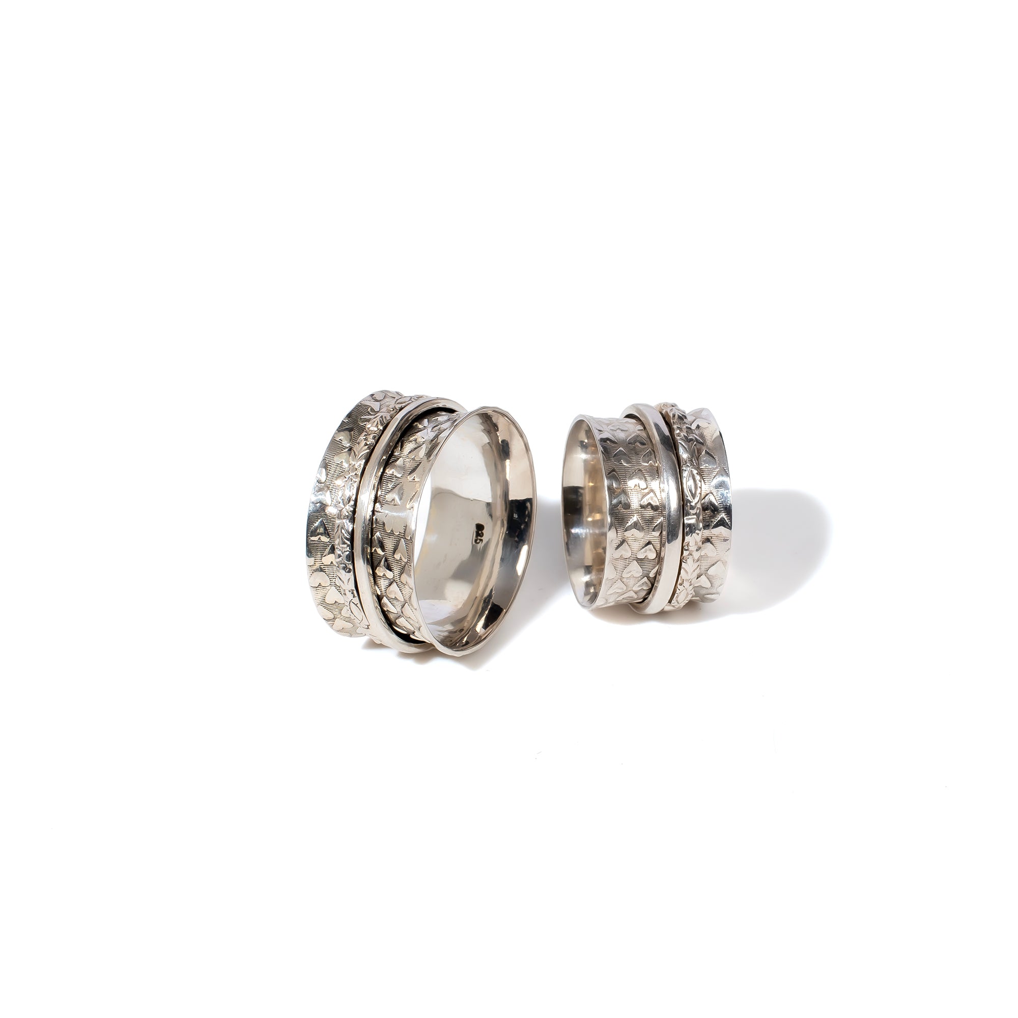 Two Silver Bead Fluid | 925 Silver Couple Ring