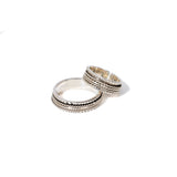 Pentastripe Silver Fluid | 925 Silver Couple Ring