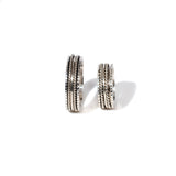 Pentastripe Silver Fluid | 925 Silver Couple Ring