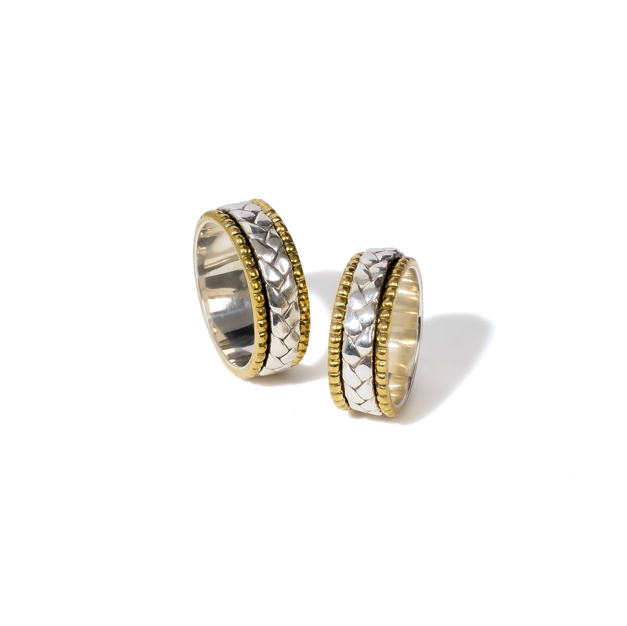 Beaded Braid Fluid | 925 Silver Couple Ring