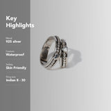 
  Buy Beaded Heart Fluid | 925 Silver Couple Ring Online In India at Oprata
