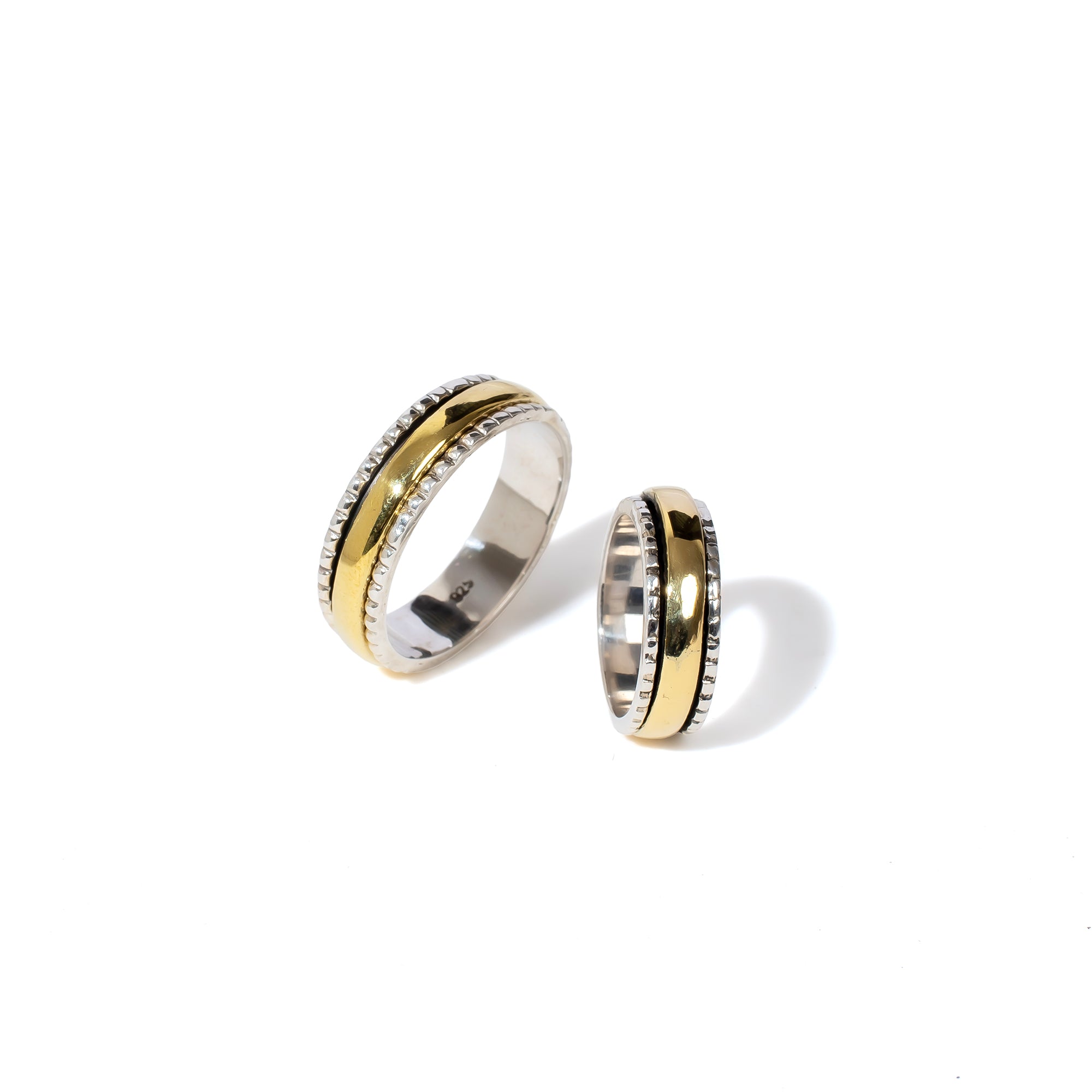 Band in Border Fluid | 925 Silver Couple Ring