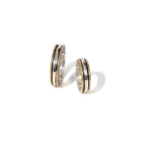 Twisted Gold Border Fluid | 925 Silver Couple Ring