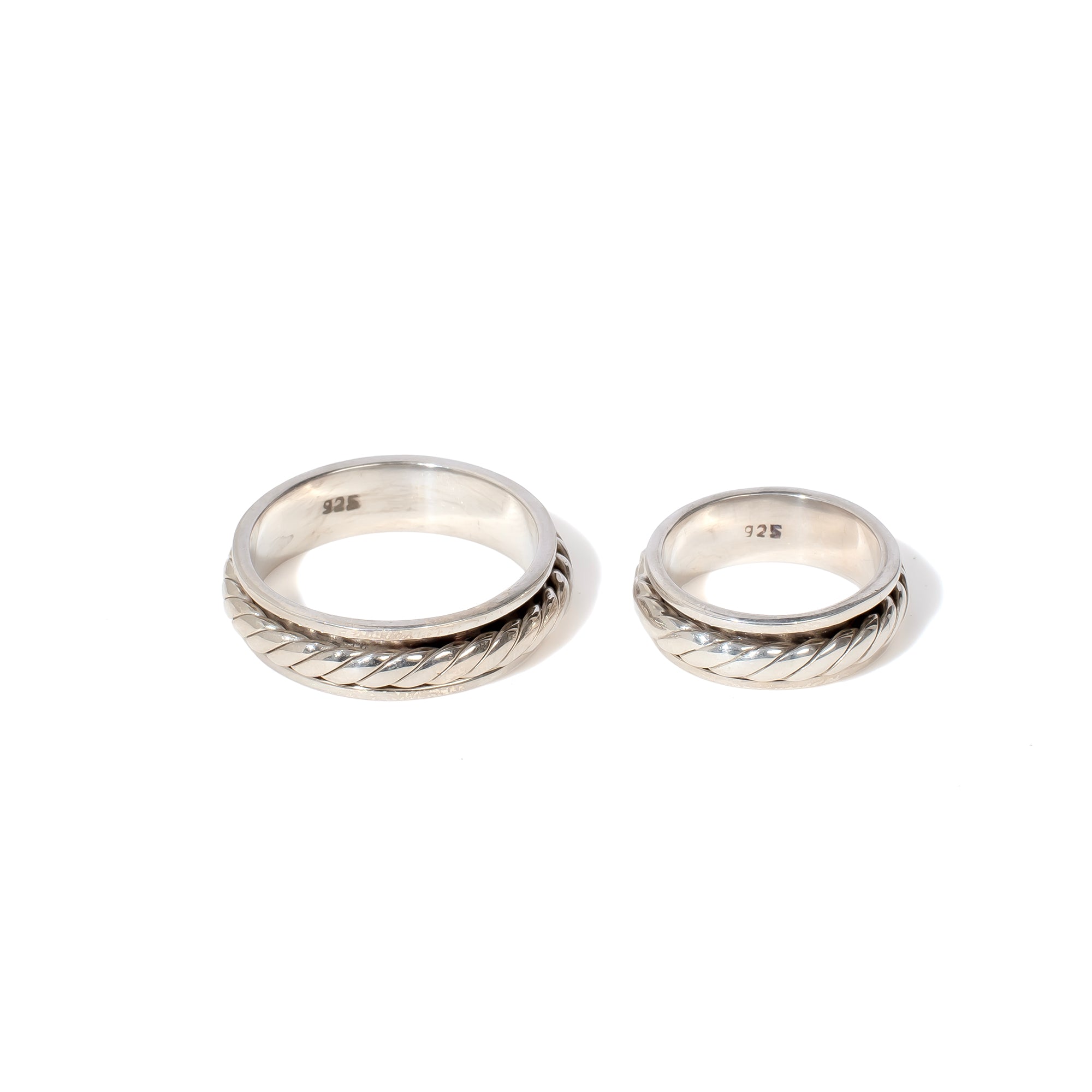 Rope Fluid | 925 Silver Couple Ring