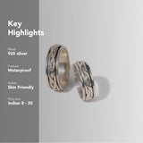 
  Buy Dutch Braid Fluid | 925 Silver Couple Ring - VALENTINE Online In India
