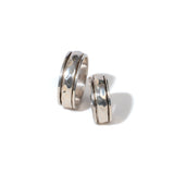 Hammered Band Fluid | 925 Silver Couple Ring