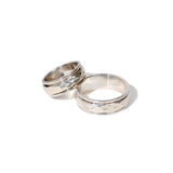 Hammered Band Fluid | 925 Silver Couple Ring