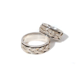 French Braid Fluid | 925 Silver Couple Ring