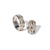 French Braid Fluid | 925 Silver Couple Ring
