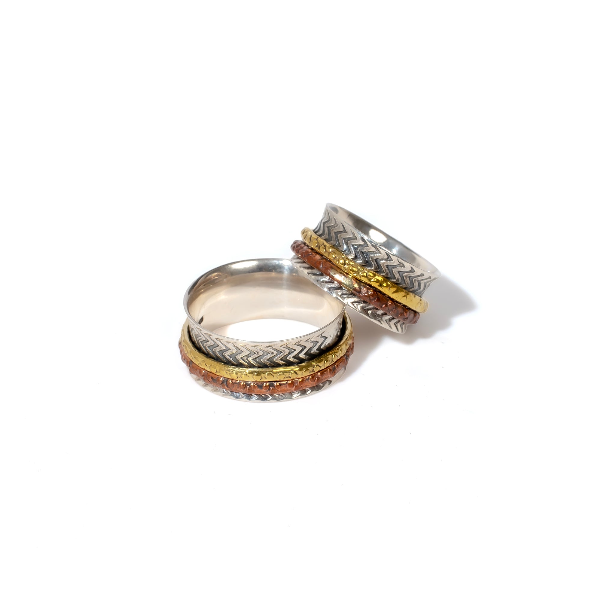 Colored Rolo Fluid | 925 Silver Couple Ring