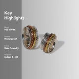 
  Buy Colored Rolo Fluid | 925 Silver Couple Ring - VALENTINE Online In India
