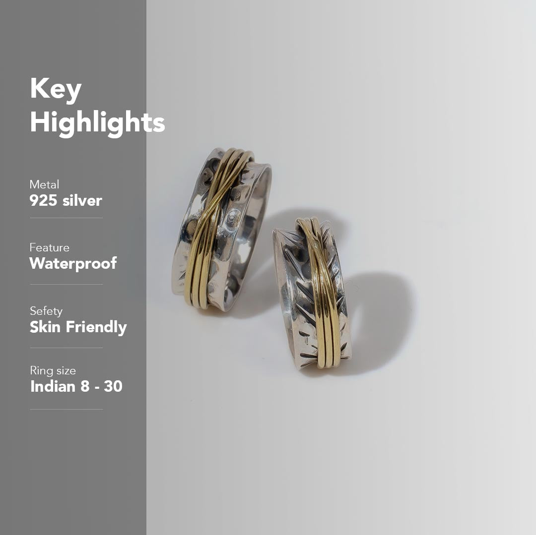 Knotted Fluid | 925 Silver Couple Ring