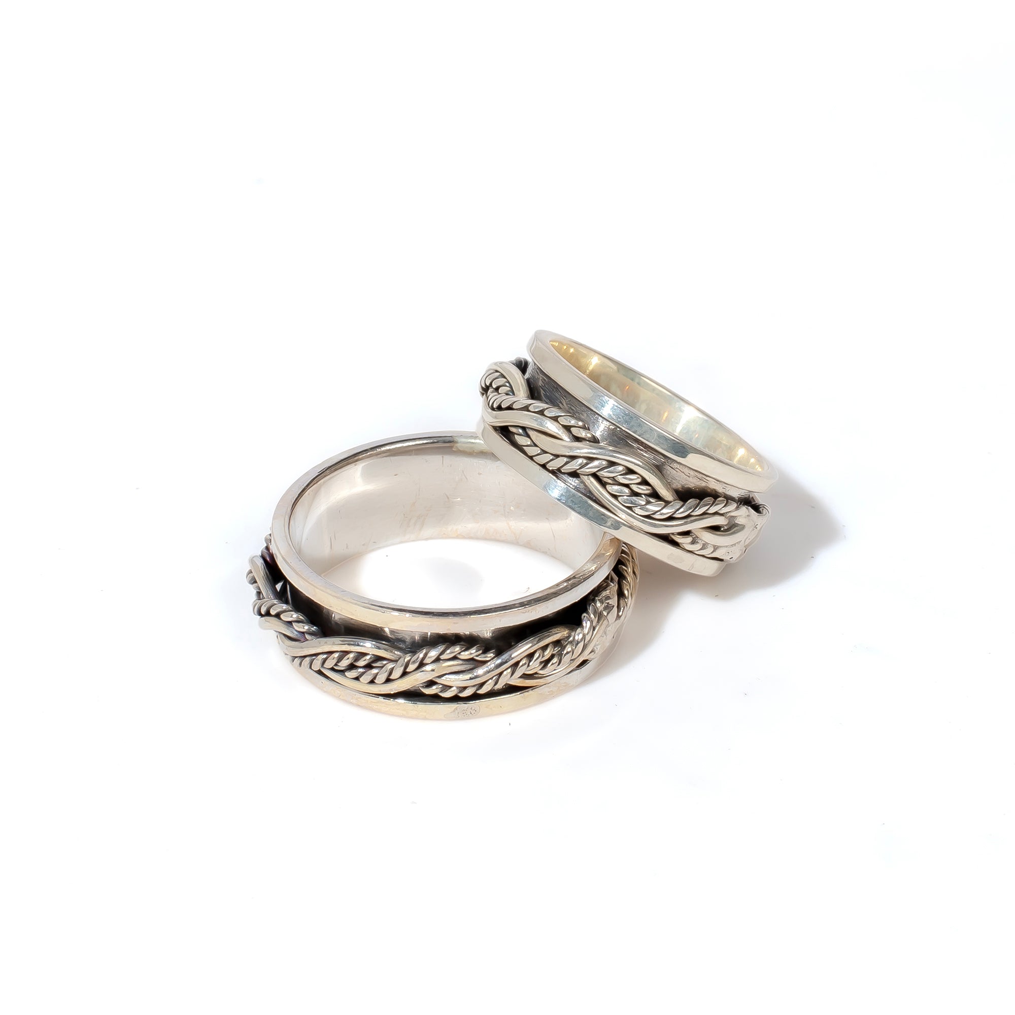 Cascade Braid Fluid | 925 Silver Couple Ring