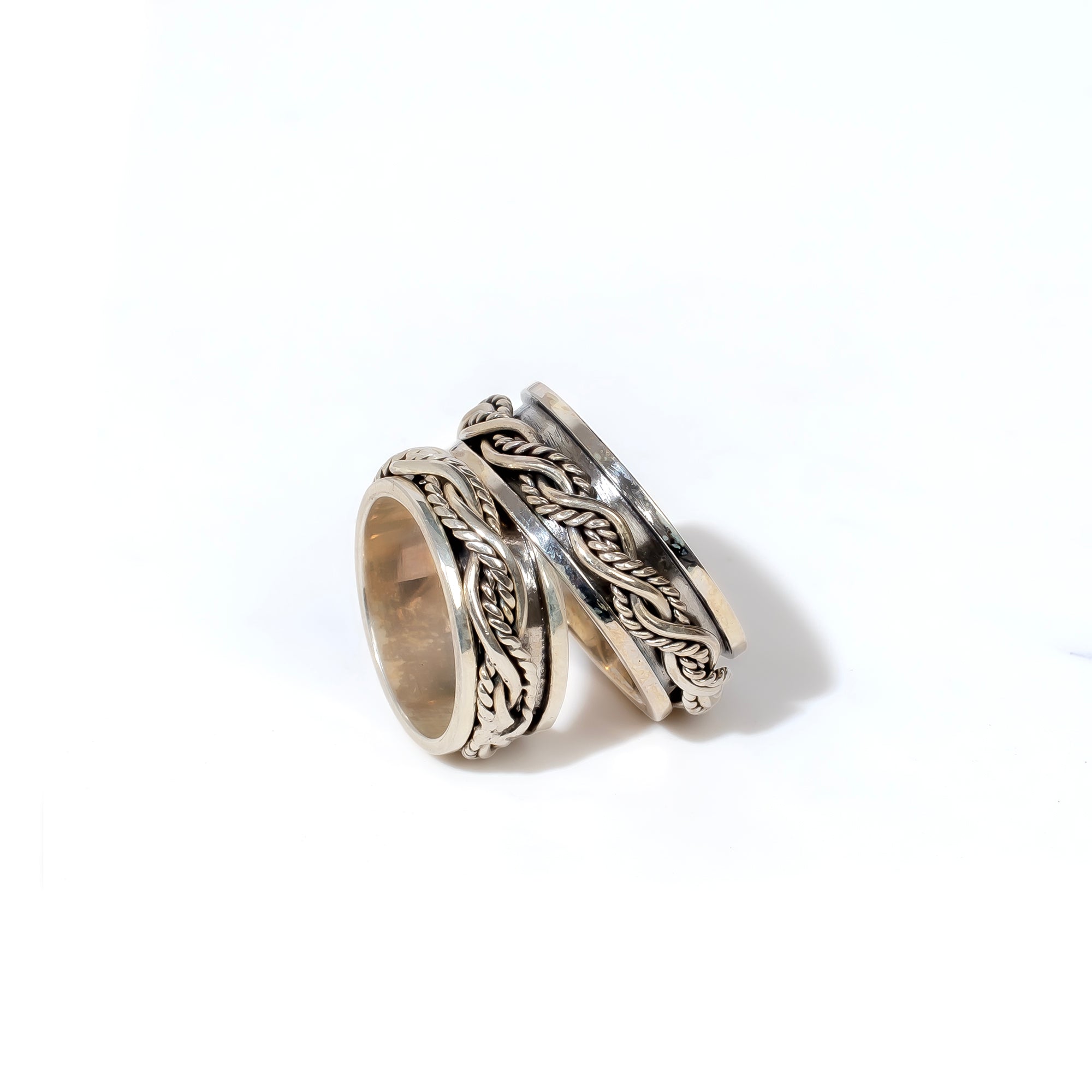 Cascade Braid Fluid | 925 Silver Couple Ring