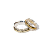 Golden Frill Fluid | 925 Silver Couple Ring