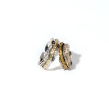 Golden Frill Fluid | 925 Silver Couple Ring