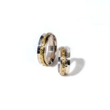 Golden X Fluid | 925 Silver Couple Ring