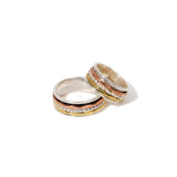 
  Buy Beaded Penta stripe Fluid | 925 Silver Couple Ring - COUPLE BANDS Online In India
