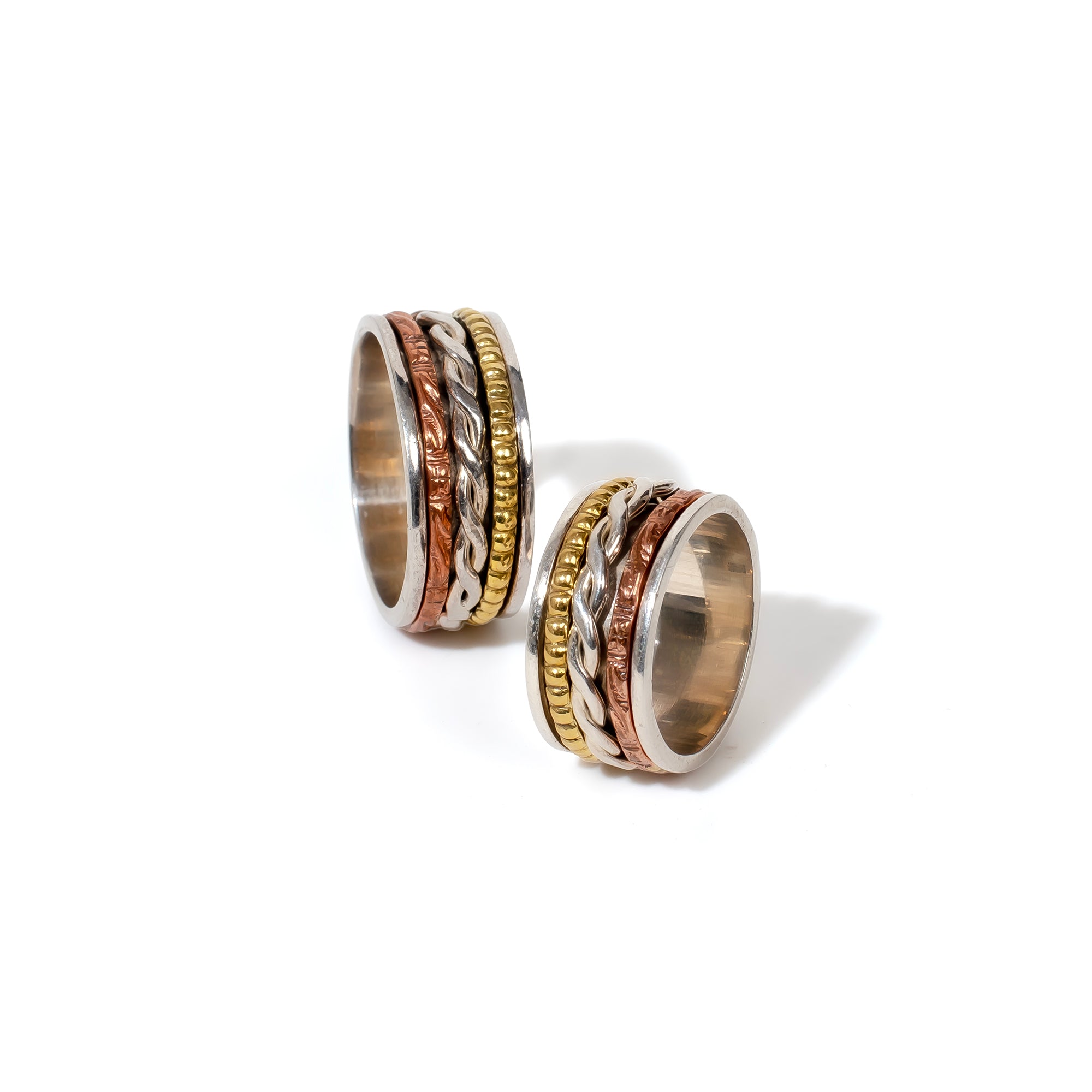 Twisted Fluid | 925 Silver Couple Ring