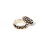 Tricolour Braid Fluid | 925 Silver Couple Ring