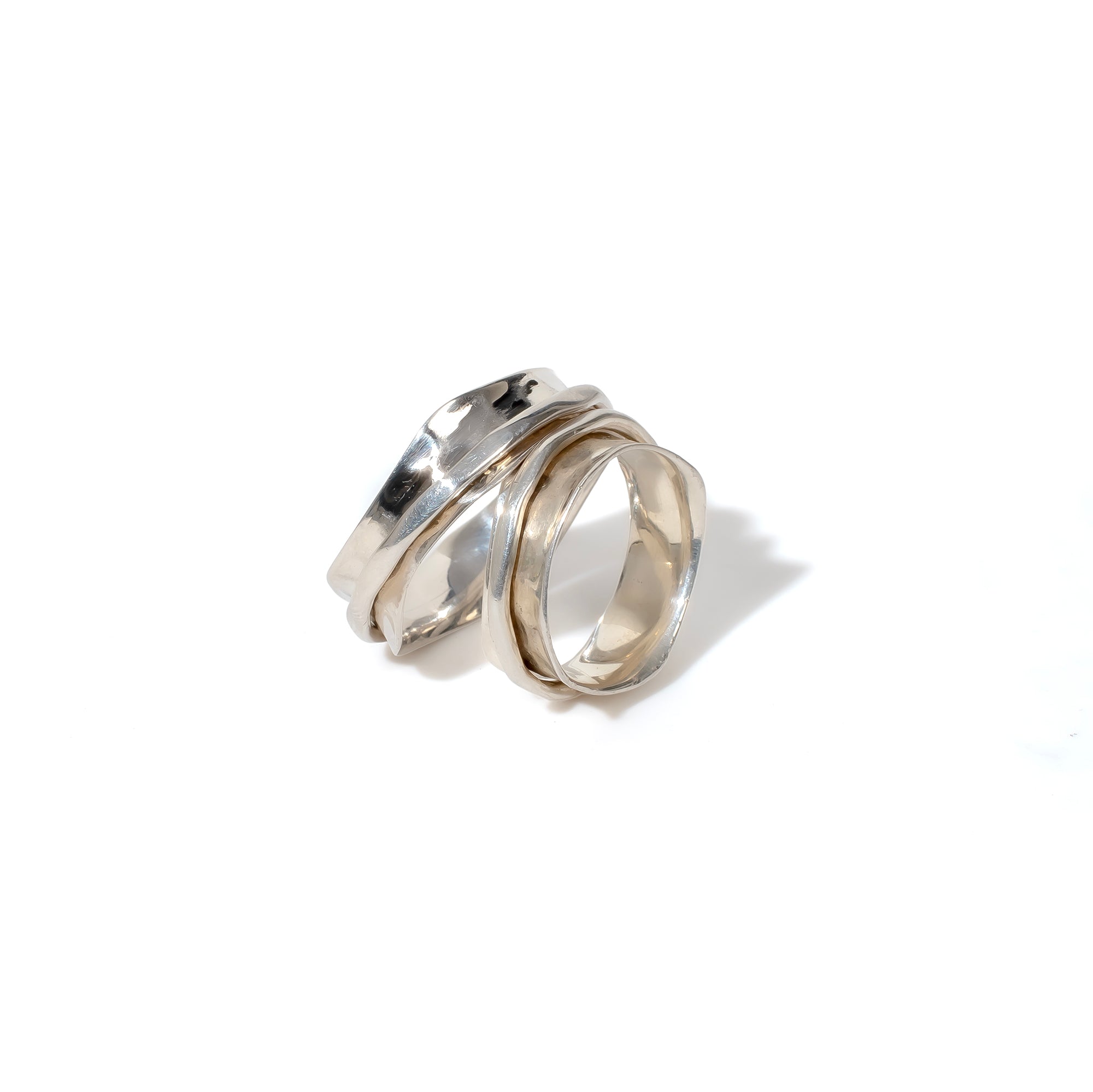 Square Fluid | 925 Silver Couple Ring