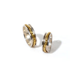 Spiral Gold in Border Fluid | 925 Silver Couple Ring