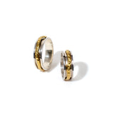 Spiral Gold in Border Fluid | 925 Silver Couple Ring