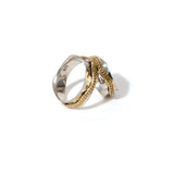 Hammered Cascade Fluid | 925 Silver Couple Ring