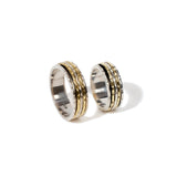 Pentastripe Fluid | 925 Silver Couple Ring