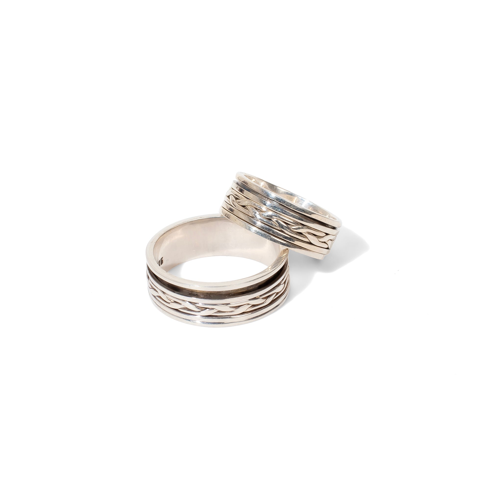 Flat Braid Fluid | 925 Silver Couple Ring