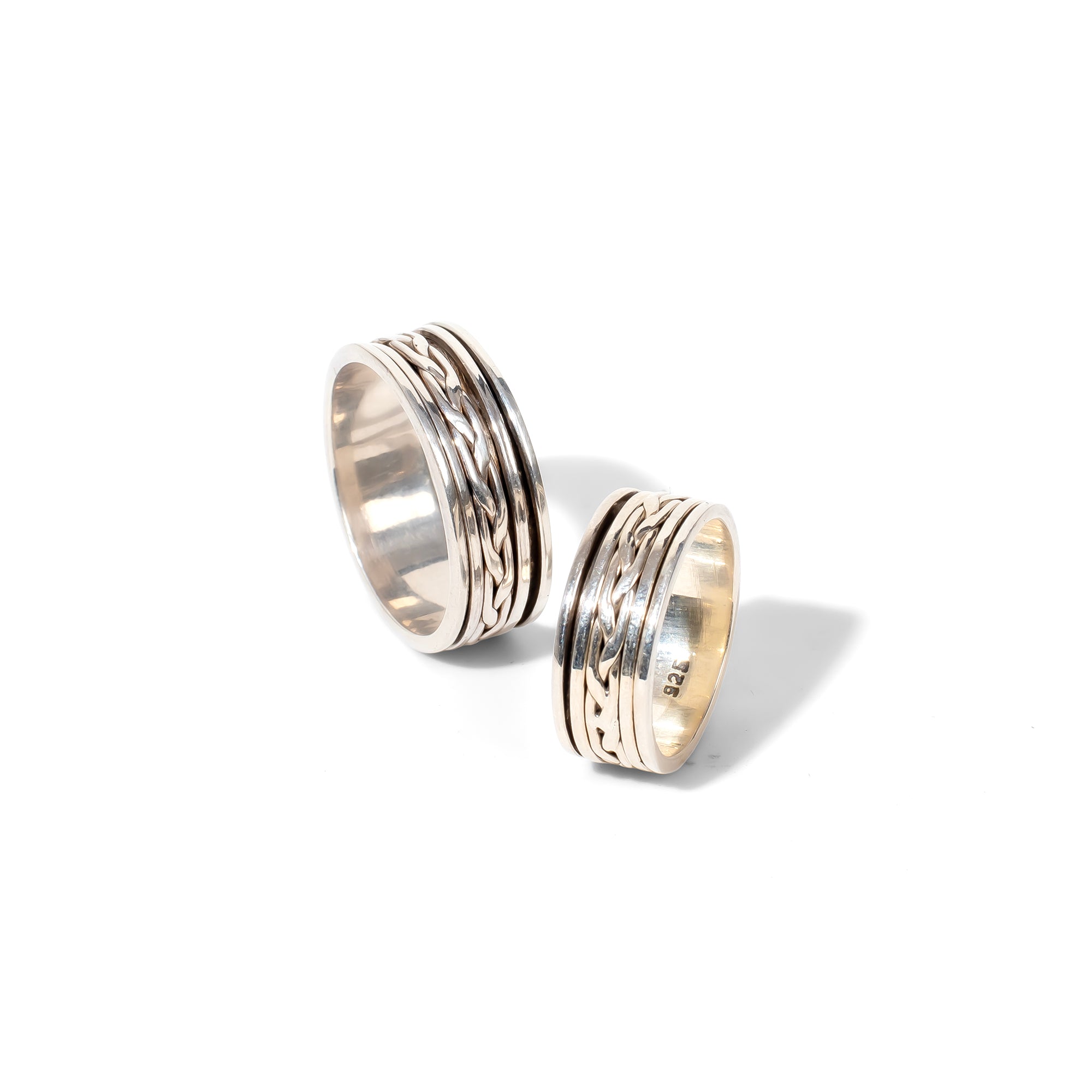 Flat Braid Fluid | 925 Silver Couple Ring