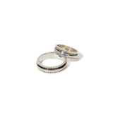 Twisted Silver Border Fluid | 925 Silver Couple Ring