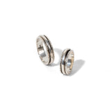 Twisted Silver Border Fluid | 925 Silver Couple Ring