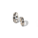 Twisted Silver Border Fluid | 925 Silver Couple Ring