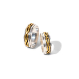 Golden Infinity Fluid | 925 Silver Couple Ring
