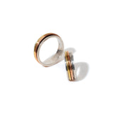 Quadristripe Thin Fluid | 925 Silver Couple Ring