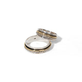 
  Buy Beaded Silver & Gold Fluid | 925 Silver Couple Ring - COUPLE BANDS Online In India
