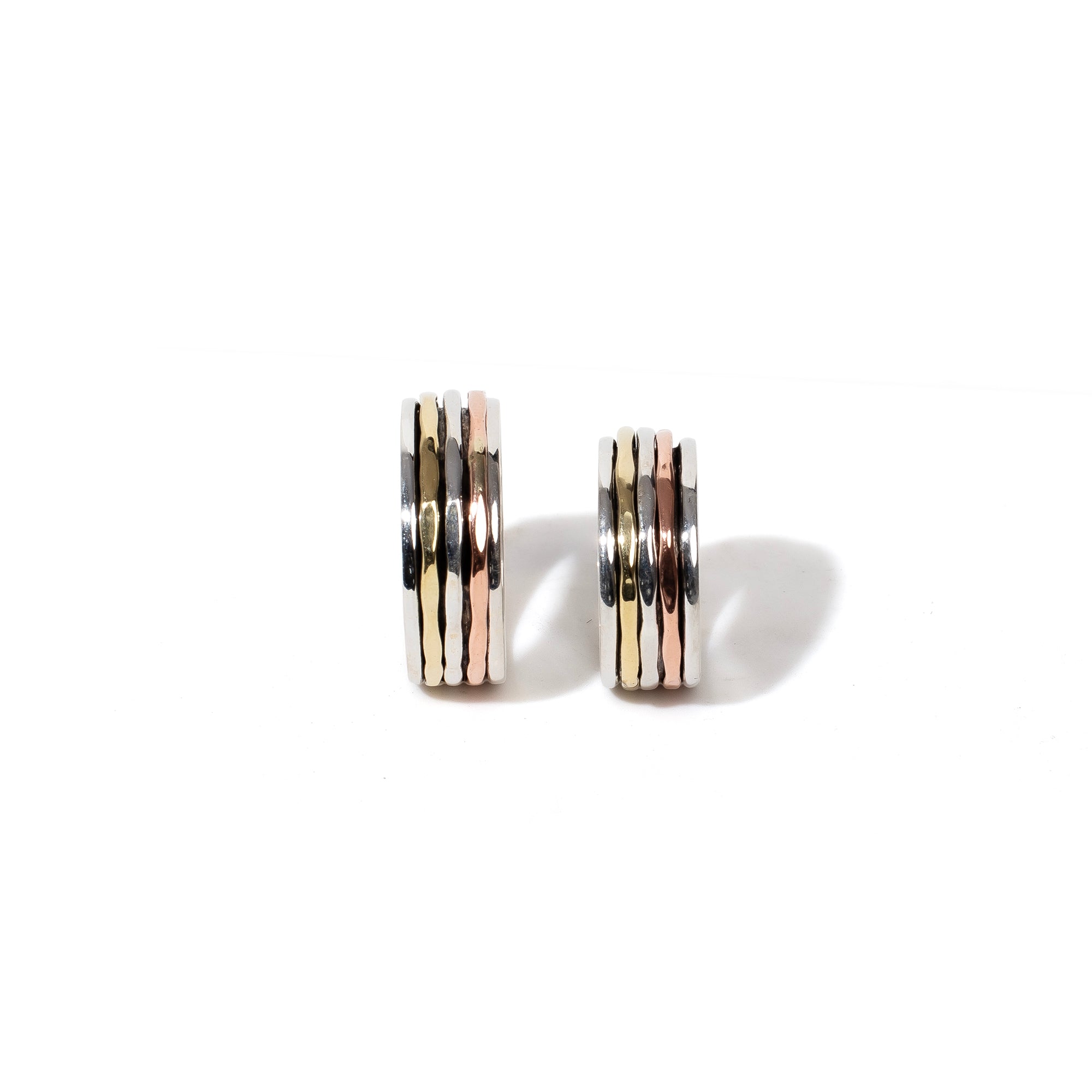 Coloured Pentastripe Fluid | 925 silver Couple rings