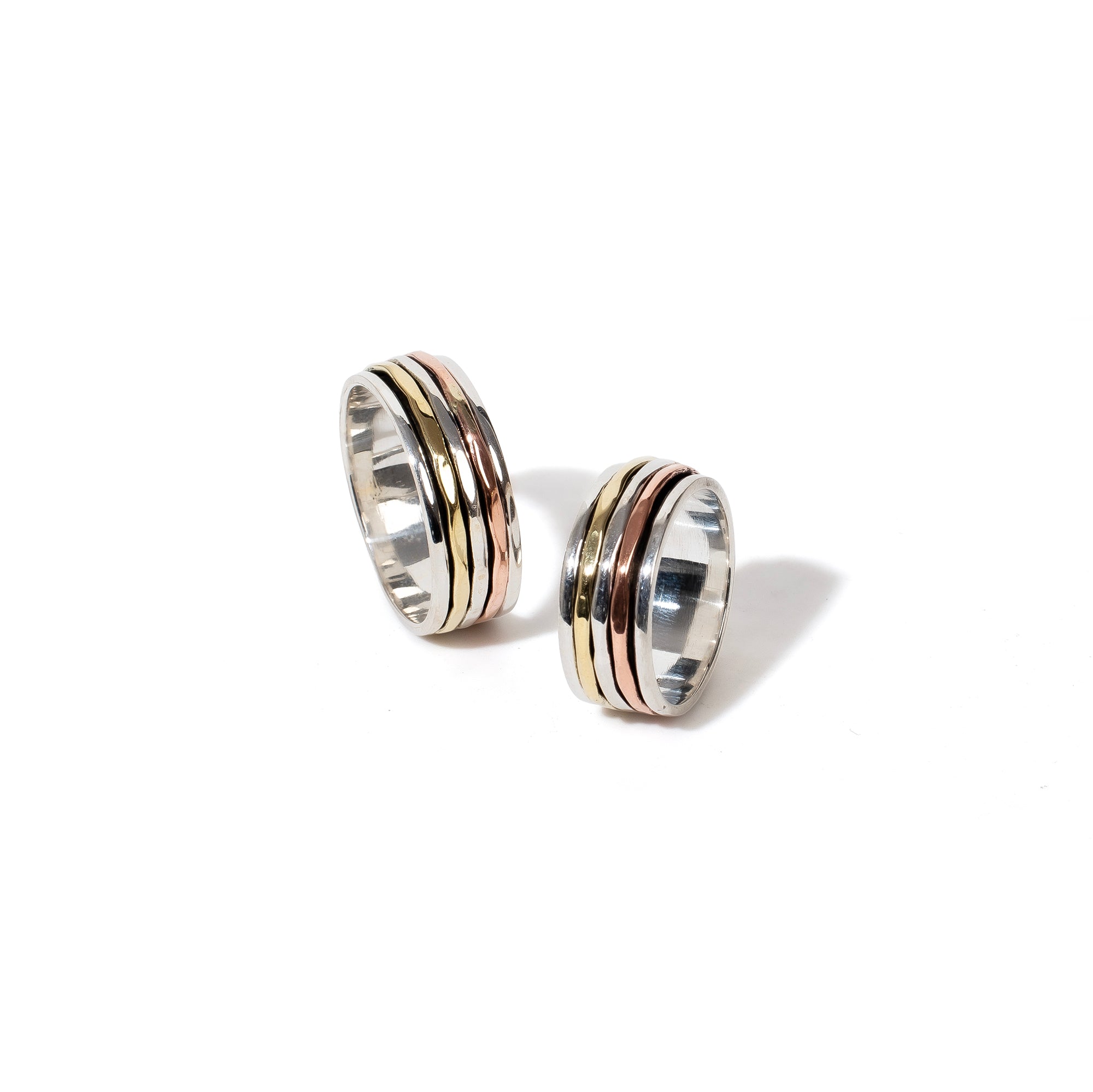 Coloured Pentastripe Fluid | 925 silver Couple rings