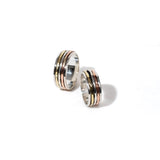 
  Buy Coloured Pentastripe Fluid | 925 silver Couple rings Online In India at Oprata
