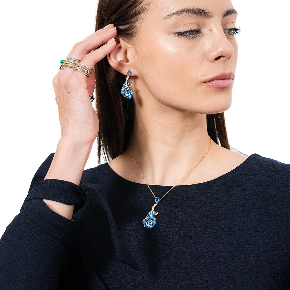 Amanta | 925 Silver Earrings and Pendant set for Women