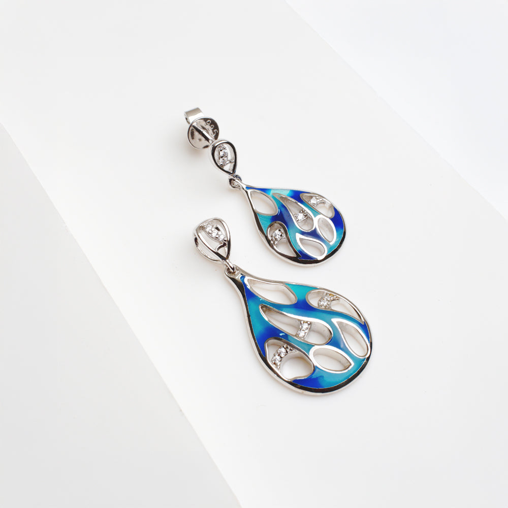 Mallory | 925 Silver Earrings and Pendant set for Women