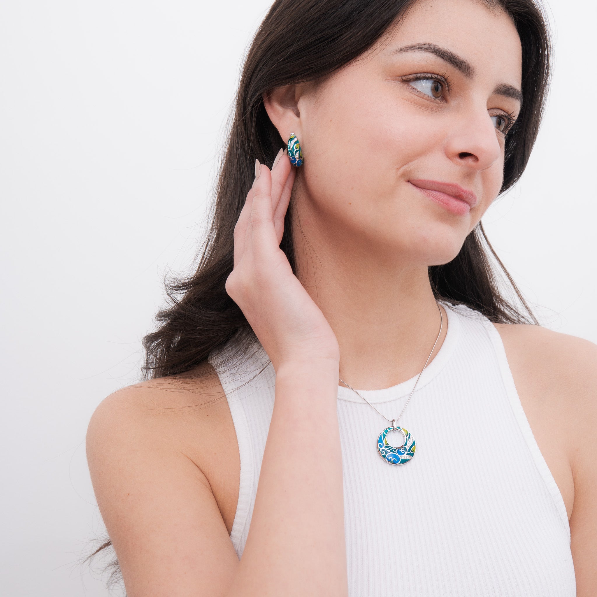 Eleanore | 925 Silver Earrings and Pendant set for Women