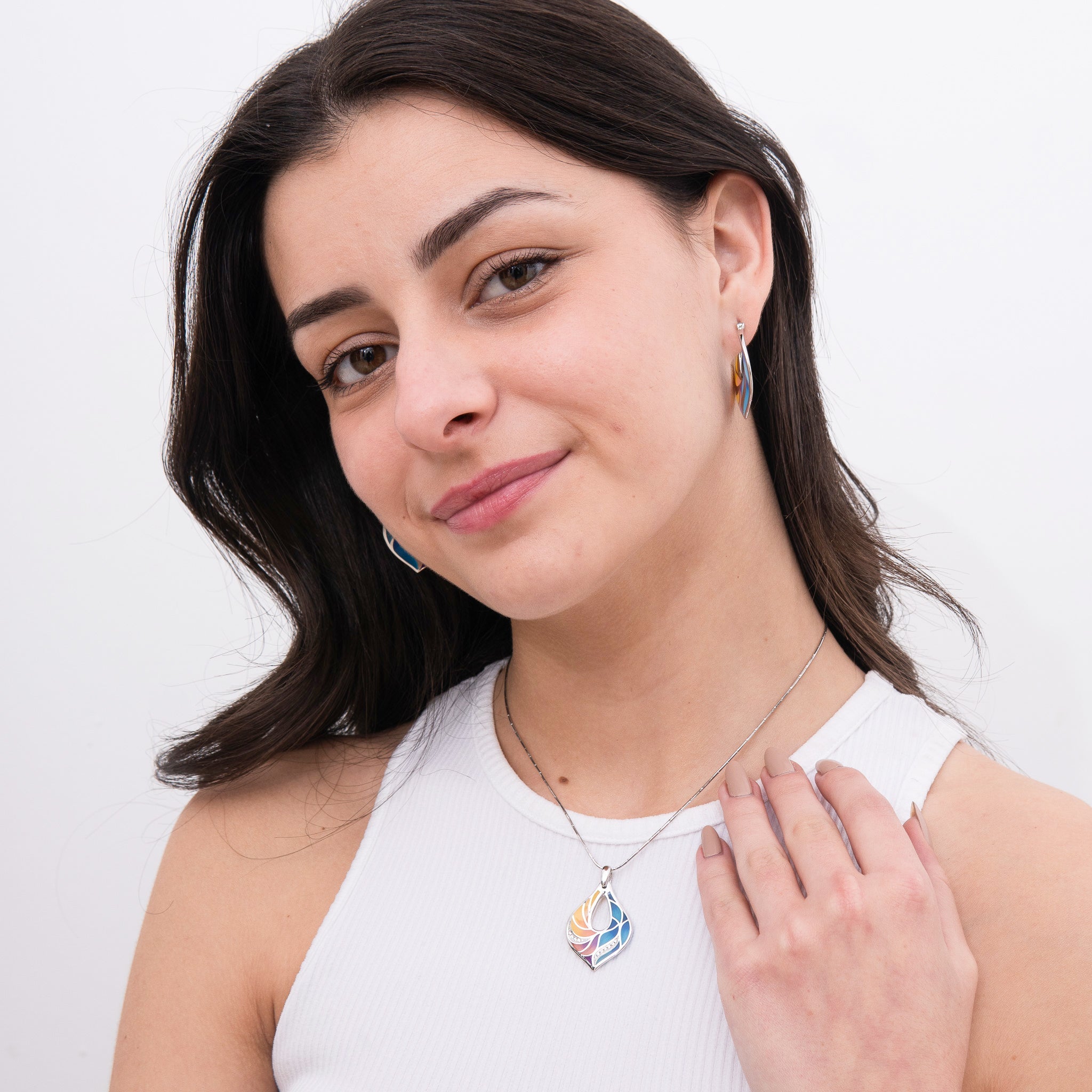 Pauline | 925 Silver Earrings and Pendant set for Women