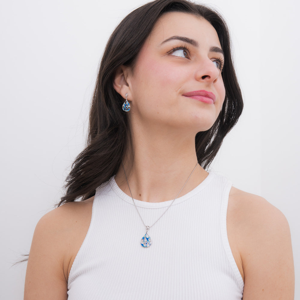 Mallory | 925 Silver Earrings and Pendant set for Women