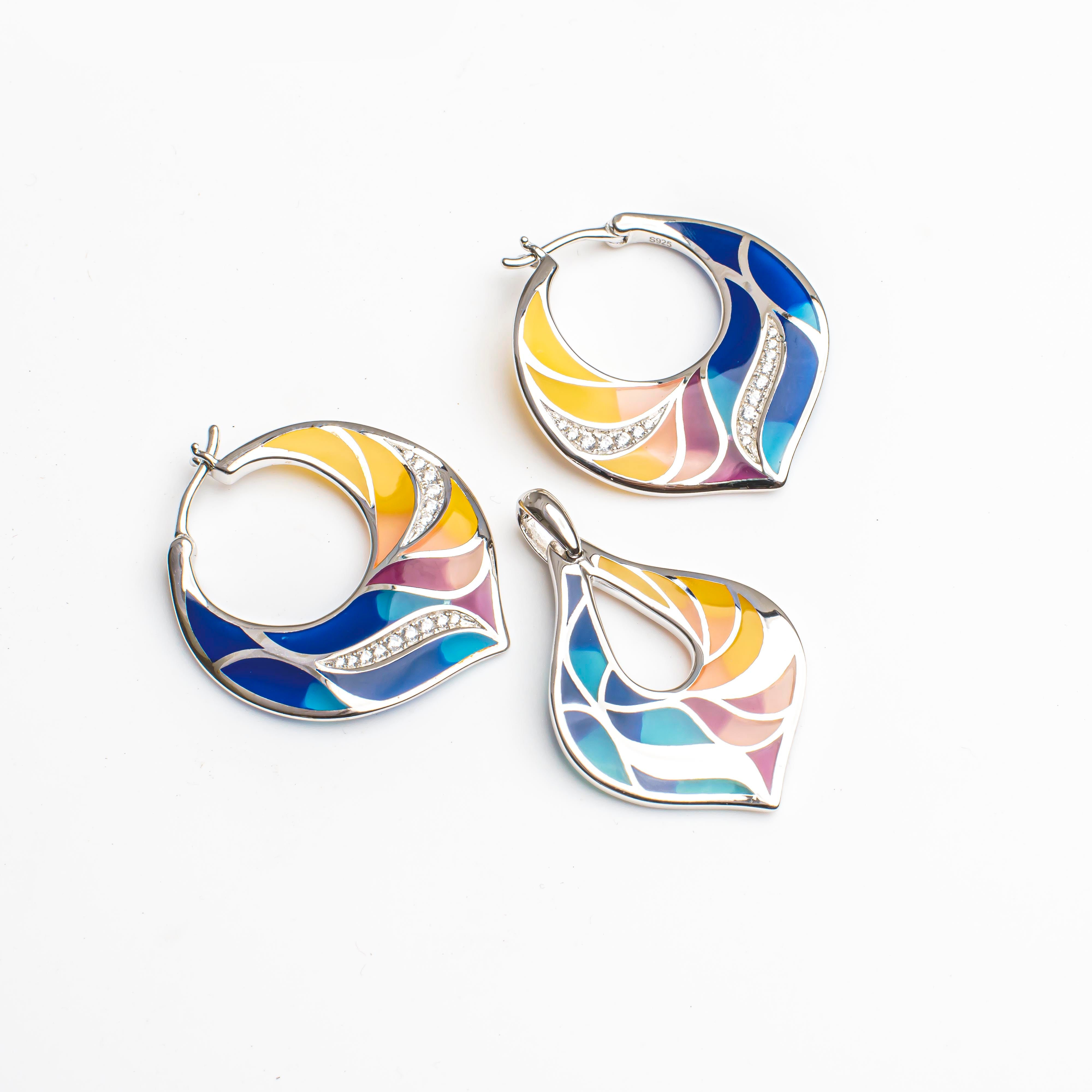 Pauline | 925 Silver Earrings and Pendant set for Women