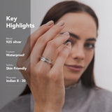 
  Buy Square Fluid | 925 Silver Ring for Women & Men - FLUID RINGS Online In India
