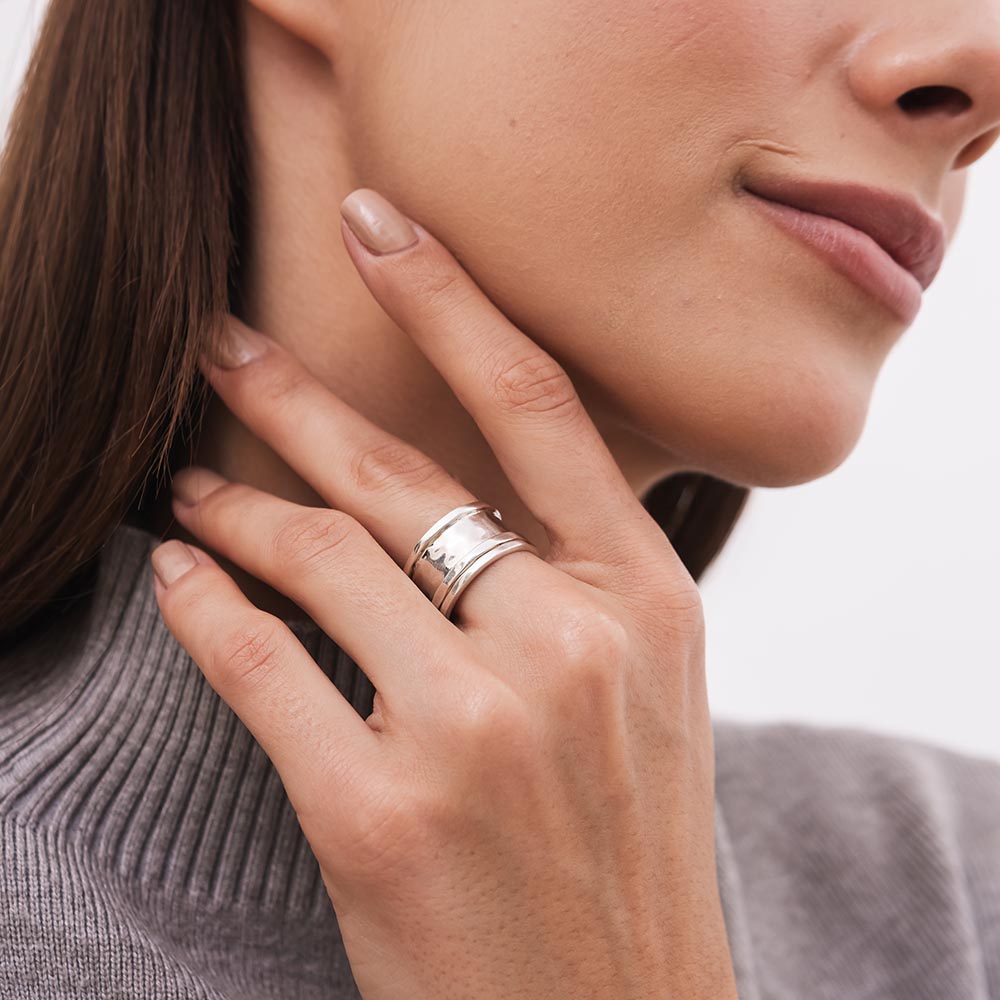 Lonely Heart Fluid | 925 Silver Ring for Women & Men
